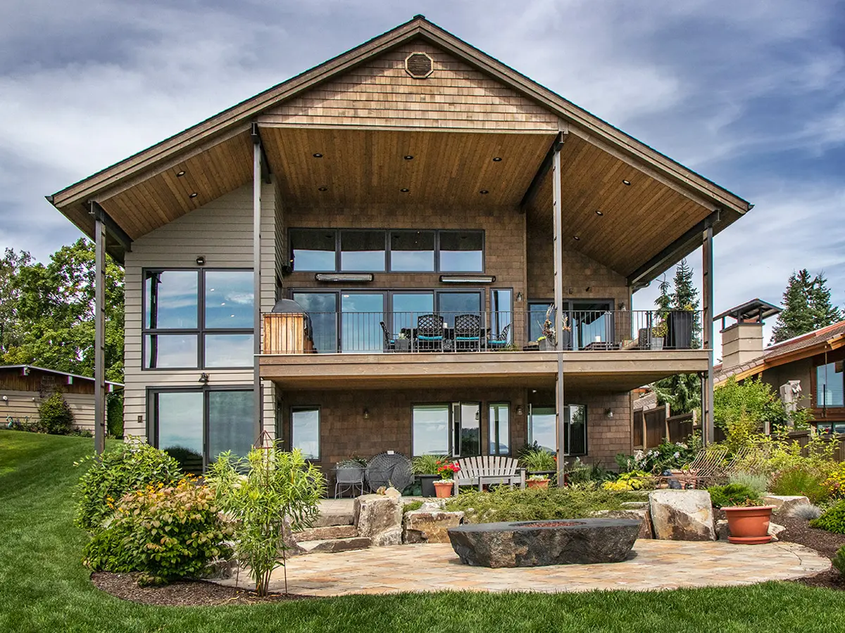 North Idaho waterfront home overlooking a mountain lake