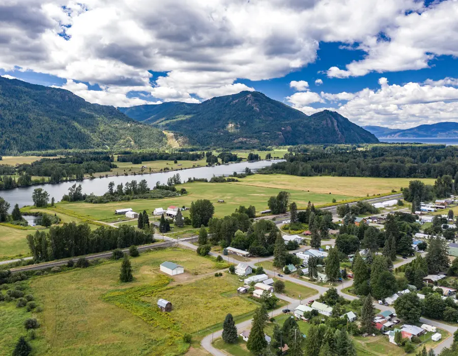 Clark Fork River and forest landscape near Clark Fork, Idaho