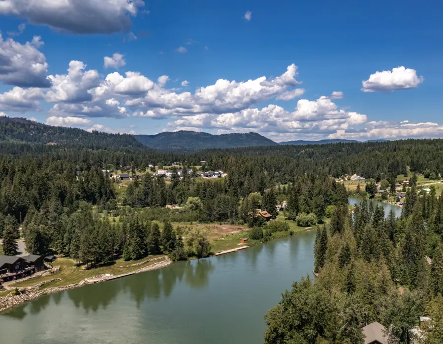 Timber country and river landscape near Priest River, Idaho