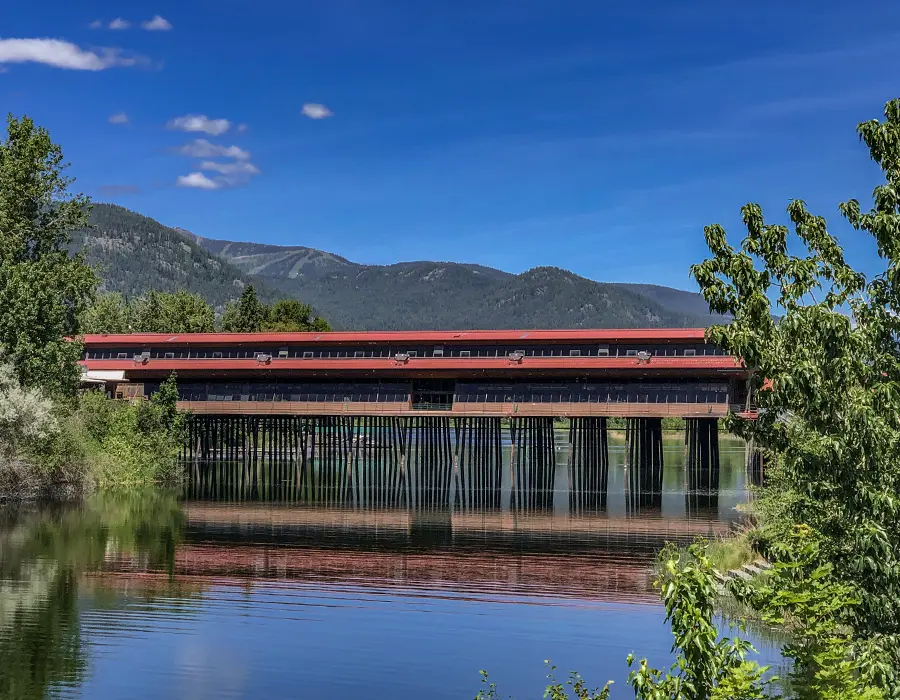 Downtown Sandpoint waterfront and marina on Lake Pend Oreille